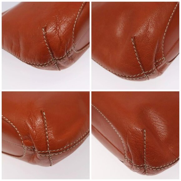 CELINE Shoulder Bag Leather Orange Auth EC246 - Picture 15 of 16